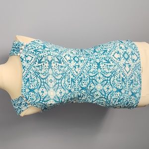 WHBM sleeveless patterned embellished top